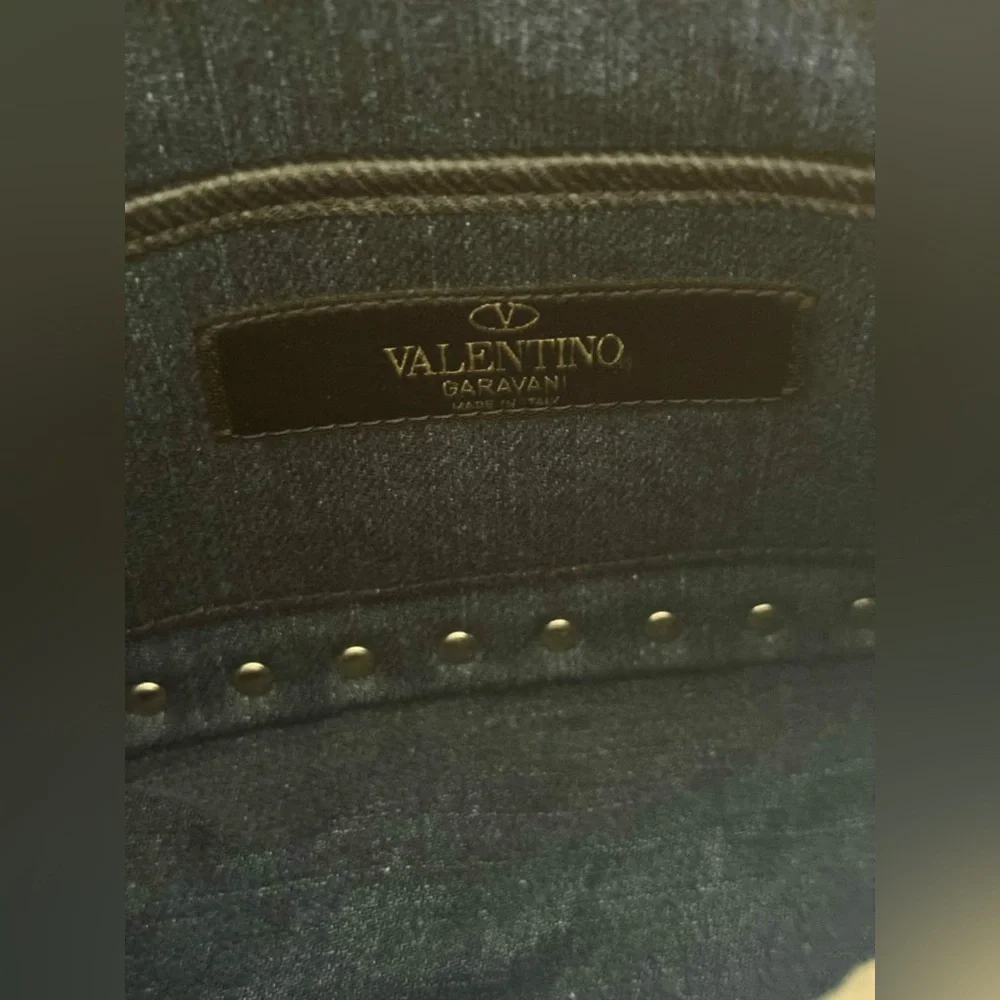 Valentino Garavani Rockstud Camera Crossbody Bag Denim Butterfly
